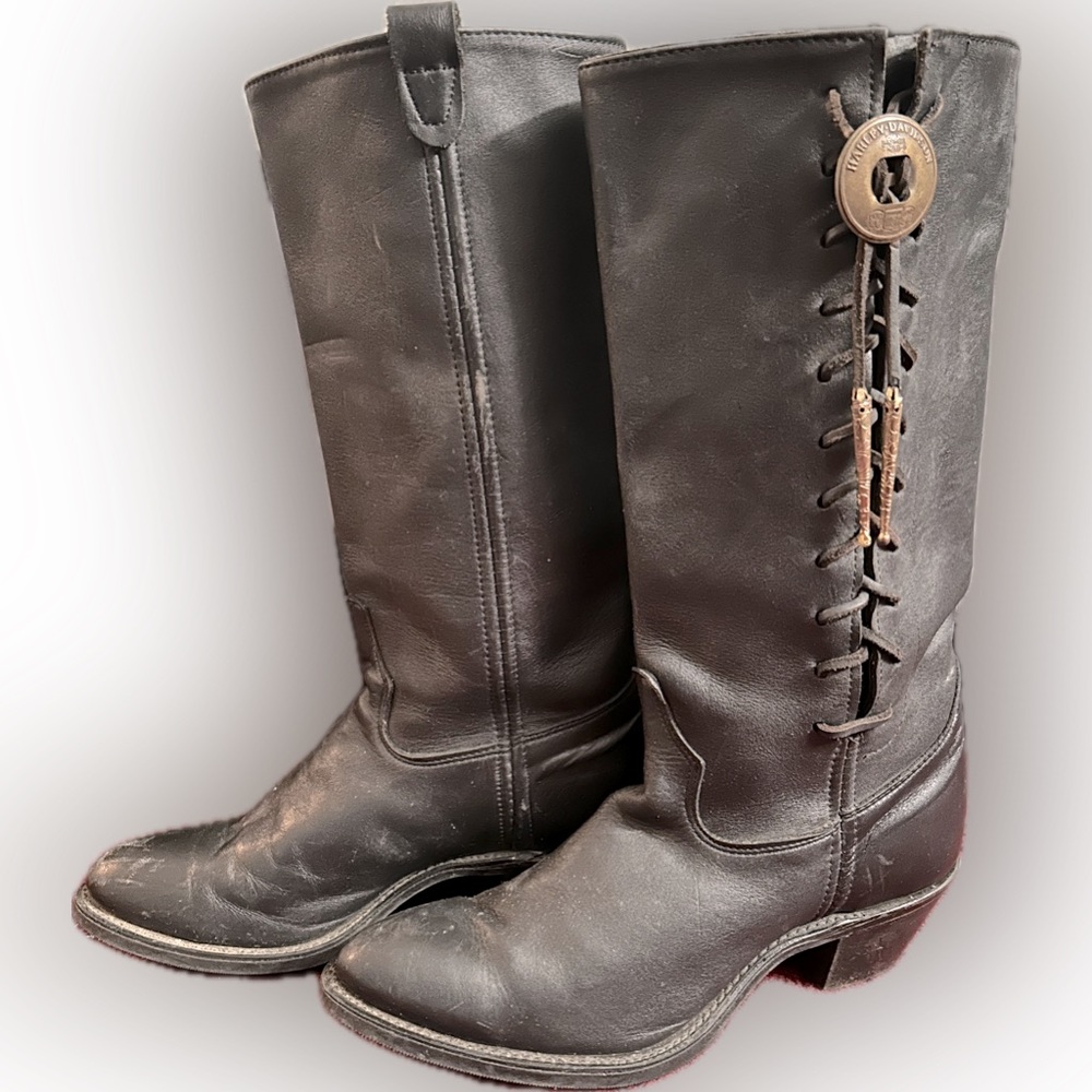 Vintage Harley Davidson motorcycle boots